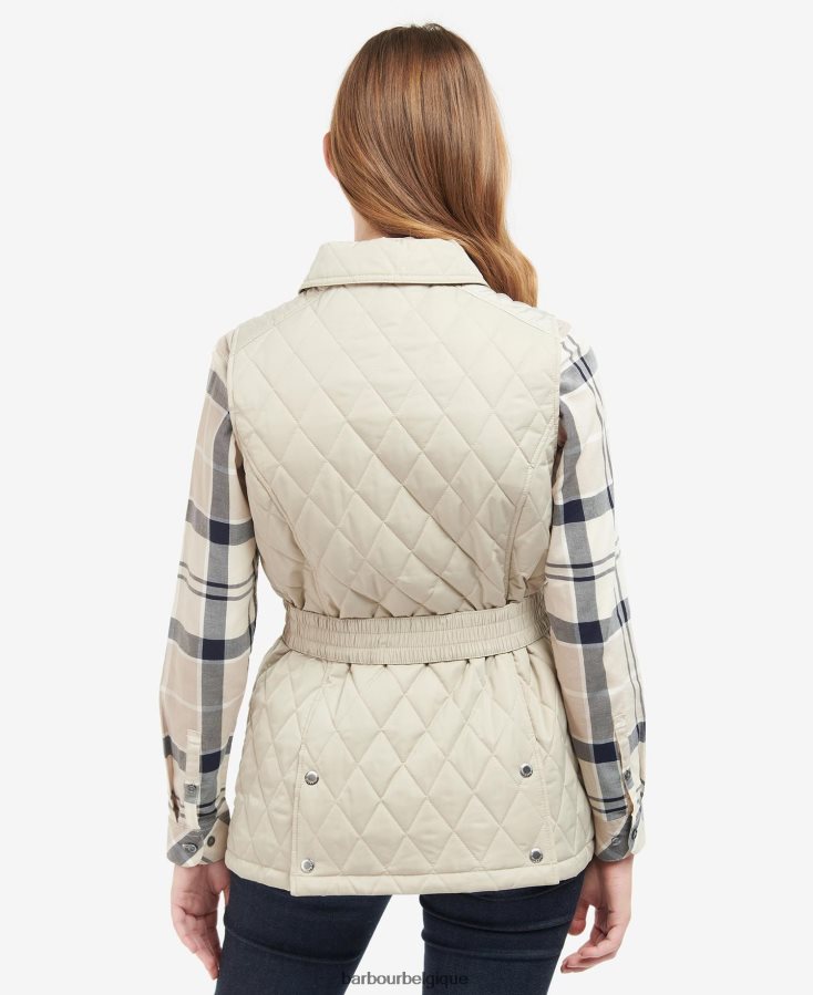 vêtements Barbour gilet de défense ceinturé sable clair/robe femmes T2L6ZP1567