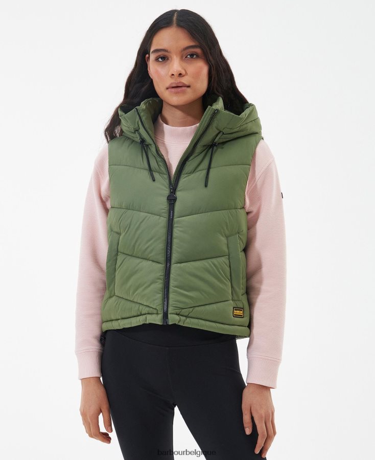 vêtements Barbour gilet halton fumée verte femmes T2L6ZP1564