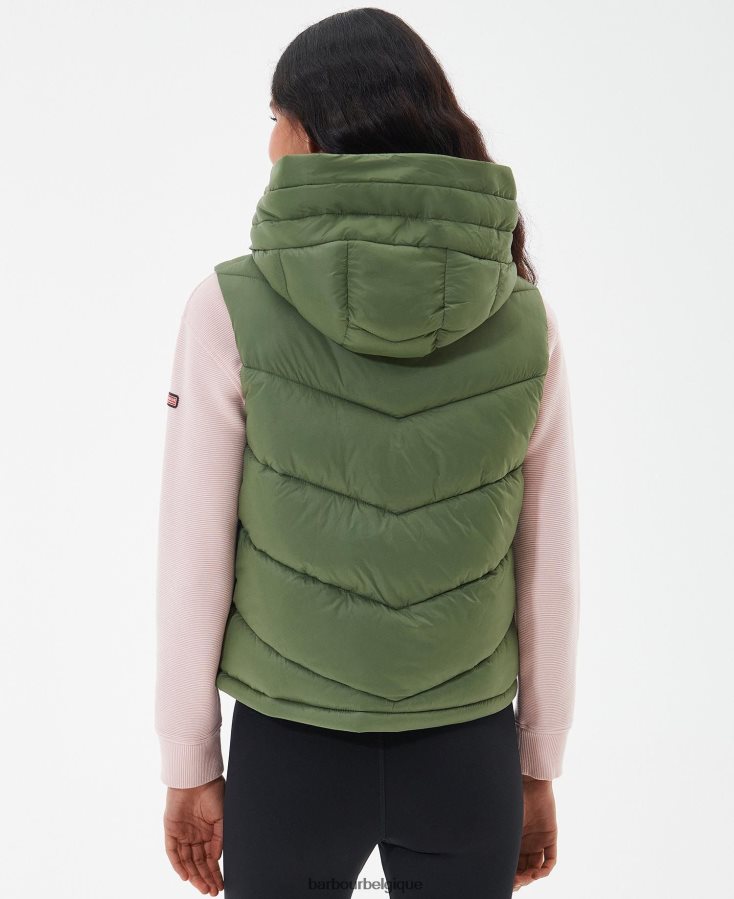 vêtements Barbour gilet halton fumée verte femmes T2L6ZP1564