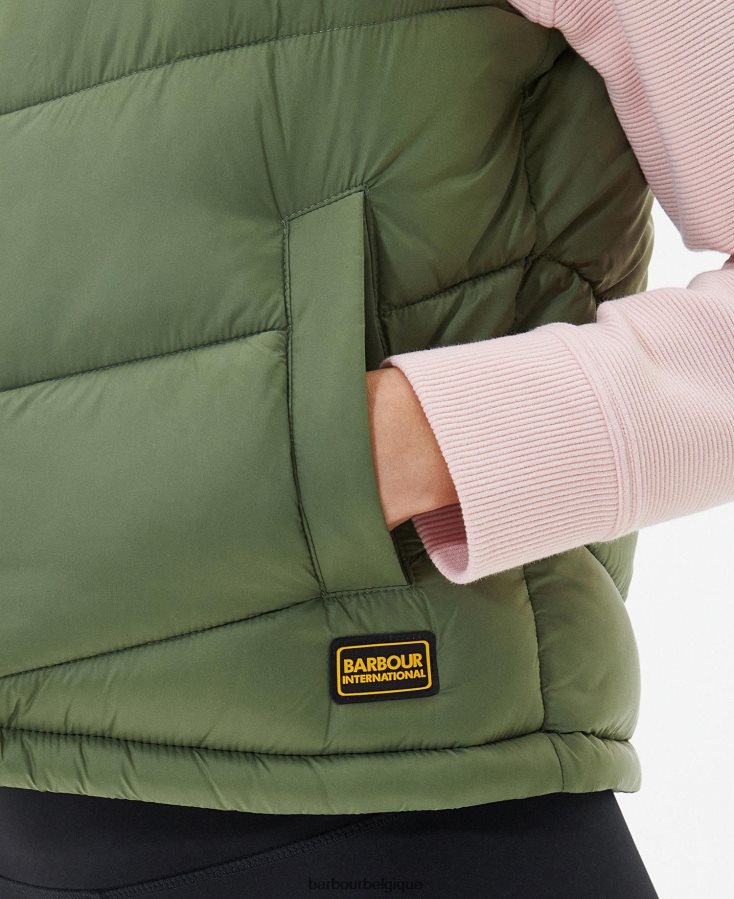 vêtements Barbour gilet halton fumée verte femmes T2L6ZP1564