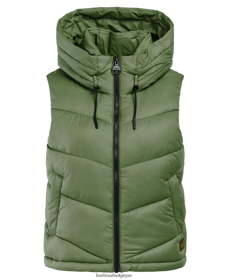 vêtements Barbour gilet halton fumée verte femmes T2L6ZP1564