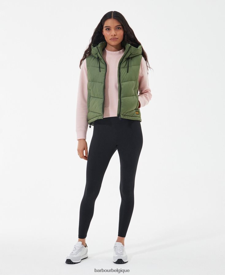 vêtements Barbour gilet halton fumée verte femmes T2L6ZP1564