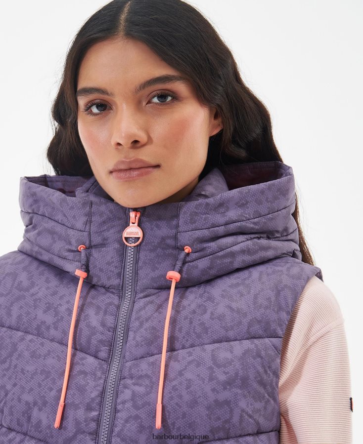 vêtements Barbour gilet halton imprimé impression de paysage lunaire femmes T2L6ZP1569