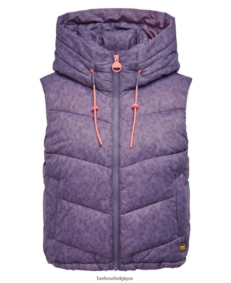 vêtements Barbour gilet halton imprimé impression de paysage lunaire femmes T2L6ZP1569