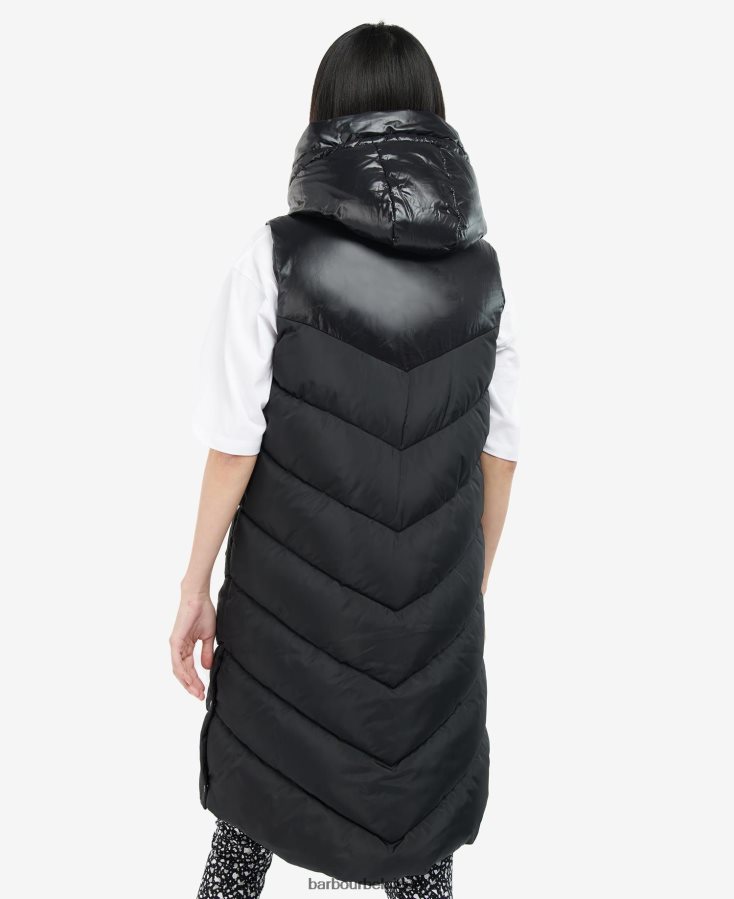 vêtements Barbour gilet marathon noir de jais femmes T2L6ZP1584