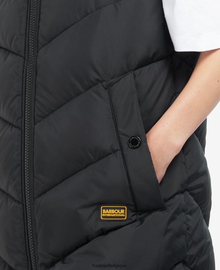 vêtements Barbour gilet marathon noir de jais femmes T2L6ZP1584
