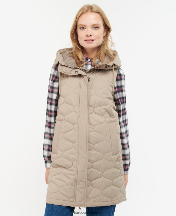 vêtements Barbour gilet nahla Olivier femmes T2L6ZP1577
