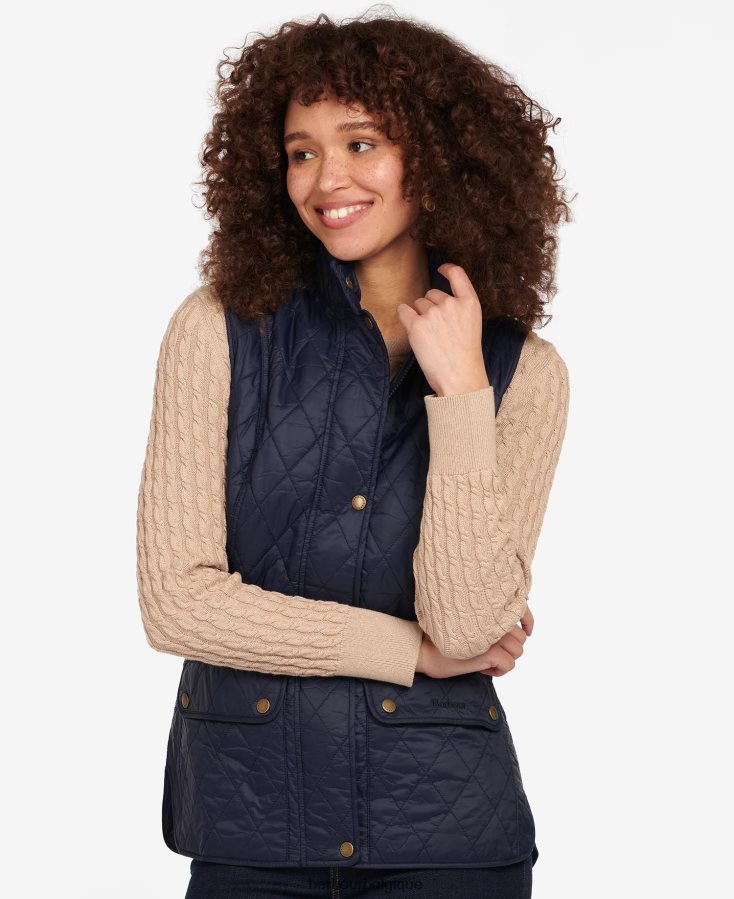 vêtements Barbour gilet otterburn marine femmes T2L6ZP1547