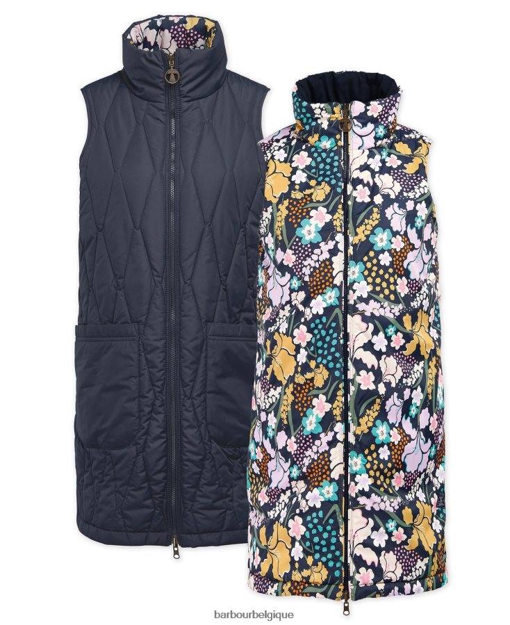 vêtements Barbour gilet réversible acanthus impression d\'olivine/de merveilles botaniques femmes T2L6ZP1545