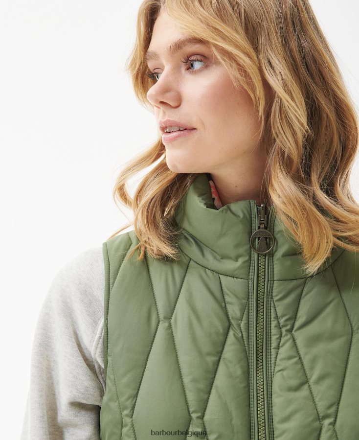 vêtements Barbour gilet réversible acanthus impression d\'olivine/de merveilles botaniques femmes T2L6ZP1554