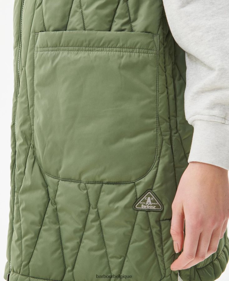 vêtements Barbour gilet réversible acanthus impression d\'olivine/de merveilles botaniques femmes T2L6ZP1554