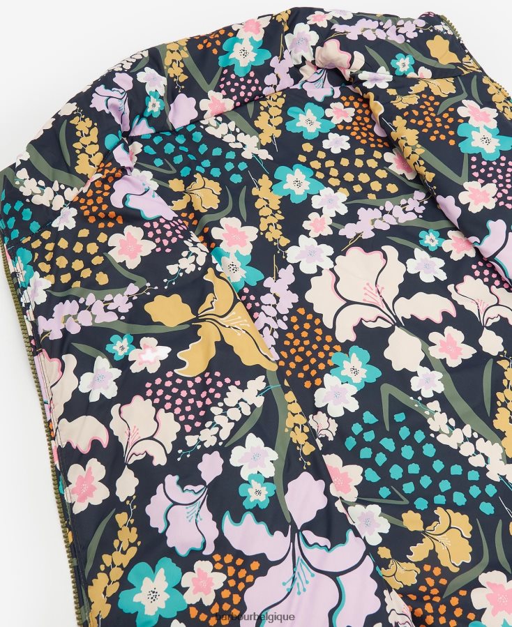 vêtements Barbour gilet réversible acanthus impression d\'olivine/de merveilles botaniques femmes T2L6ZP1554