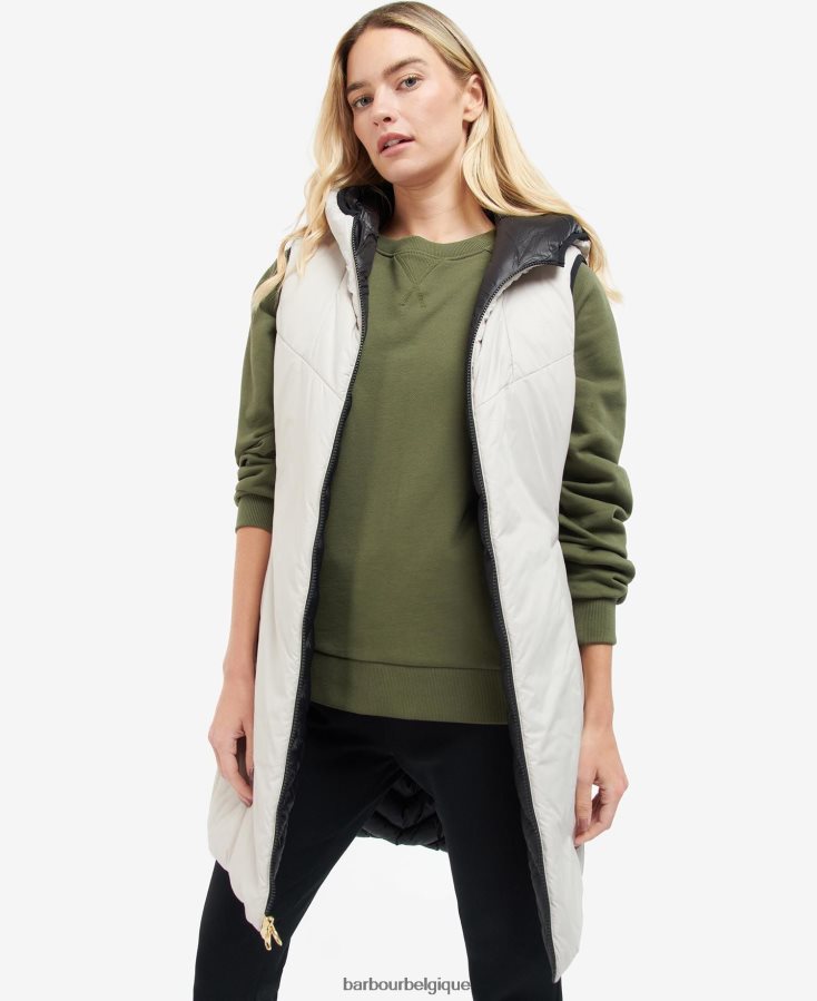 vêtements Barbour gilet réversible cosford nuage noir/argent femmes T2L6ZP1574