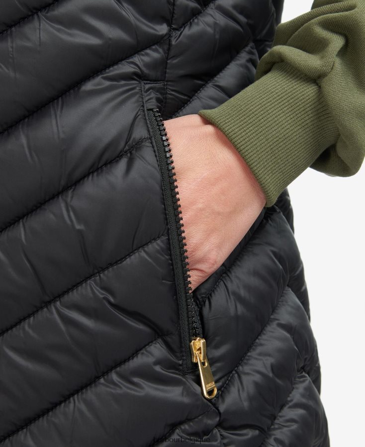 vêtements Barbour gilet réversible cosford nuage noir/argent femmes T2L6ZP1574