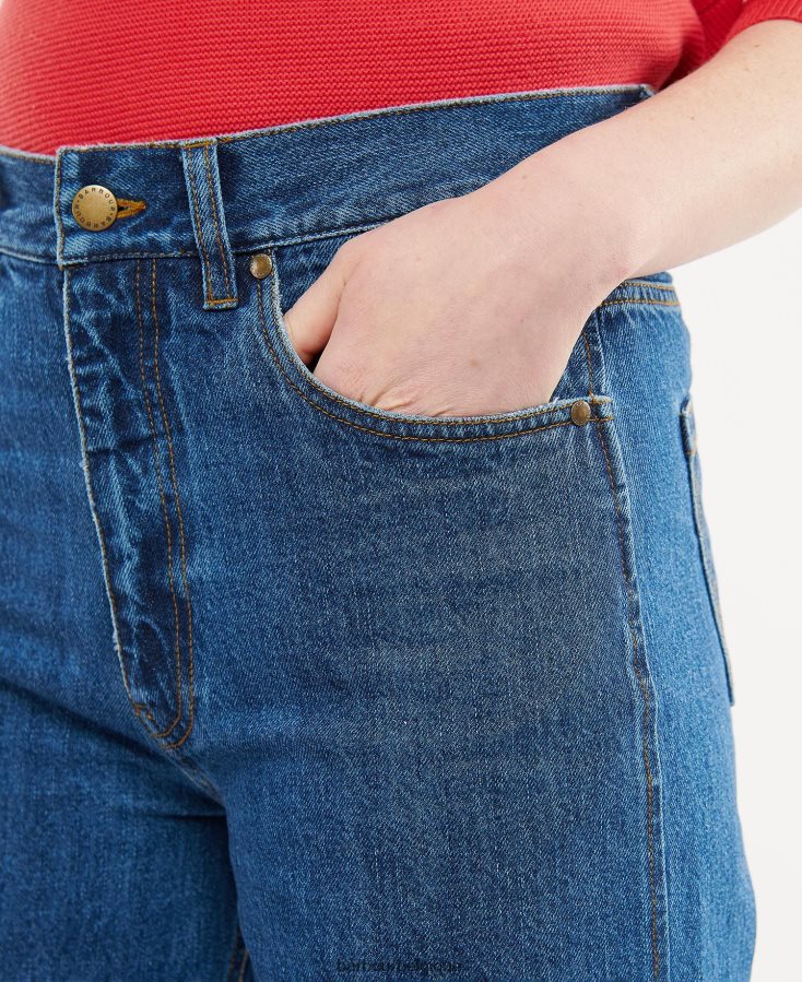 vêtements Barbour jean coupe droite westbury écru femmes T2L6ZP1779