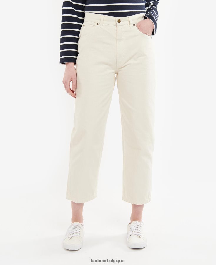 vêtements Barbour jean coupe droite westbury écru femmes T2L6ZP1782