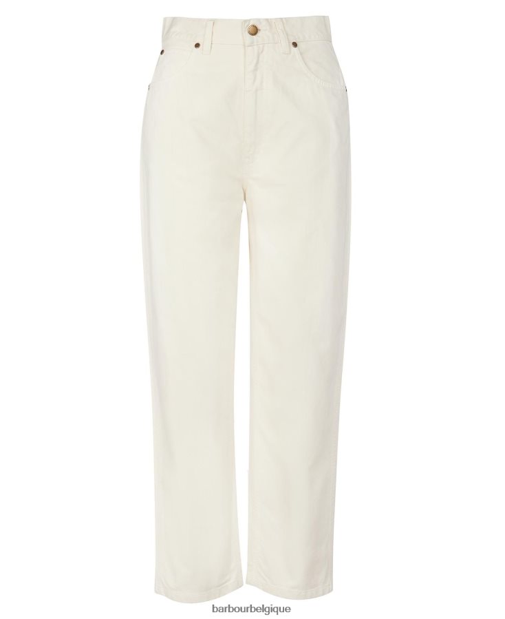 vêtements Barbour jean coupe droite westbury écru femmes T2L6ZP1782