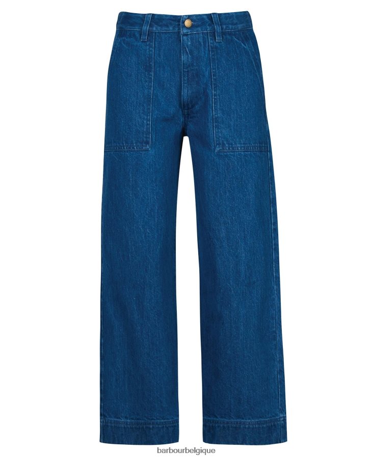 vêtements Barbour jean court southport écru femmes T2L6ZP1770