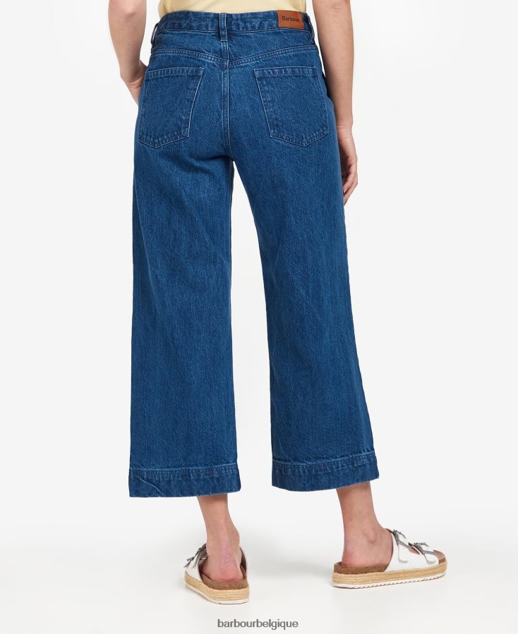 vêtements Barbour jean court southport écru femmes T2L6ZP1770