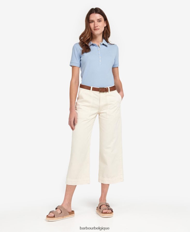 vêtements Barbour jean court southport écru femmes T2L6ZP1773