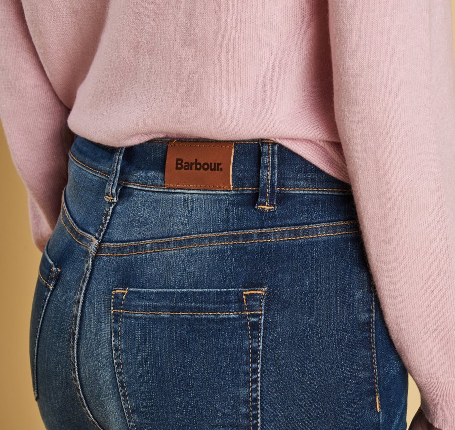 vêtements Barbour jean slim essentiel bleu usé femmes T2L6ZP1772