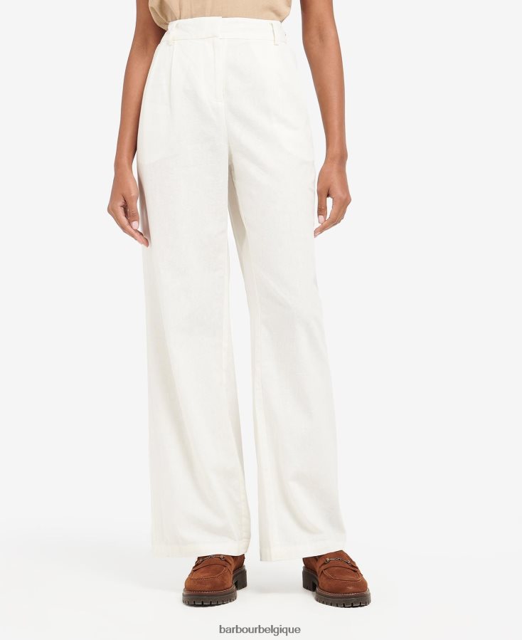 vêtements Barbour pantalon Somerland vanille femmes T2L6ZP1776