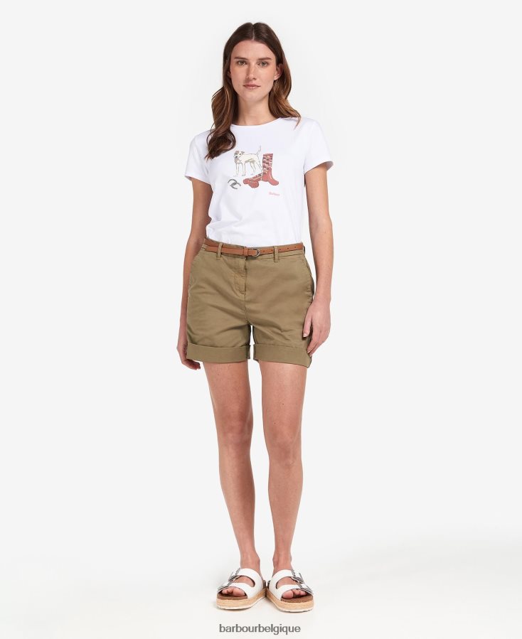 vêtements Barbour short chino blanc classique femmes T2L6ZP1764