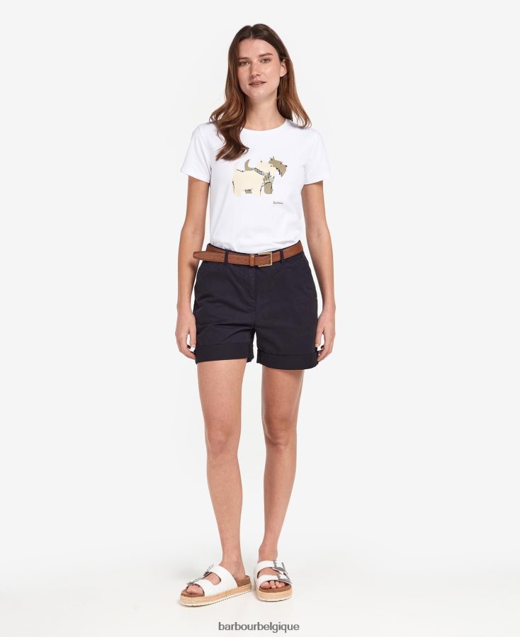 vêtements Barbour short chino blanc classique femmes T2L6ZP1767