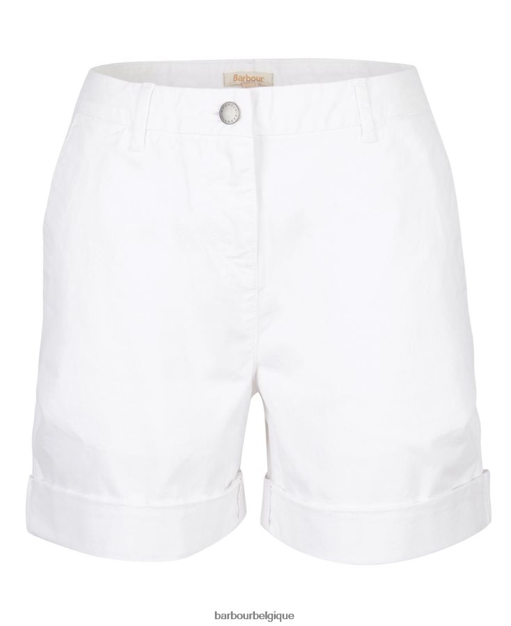 vêtements Barbour short chino blanc classique femmes T2L6ZP1786