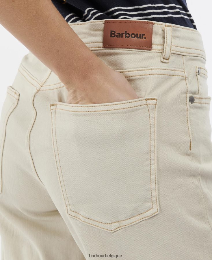 vêtements Barbour short en jean maddison écru femmes T2L6ZP1769