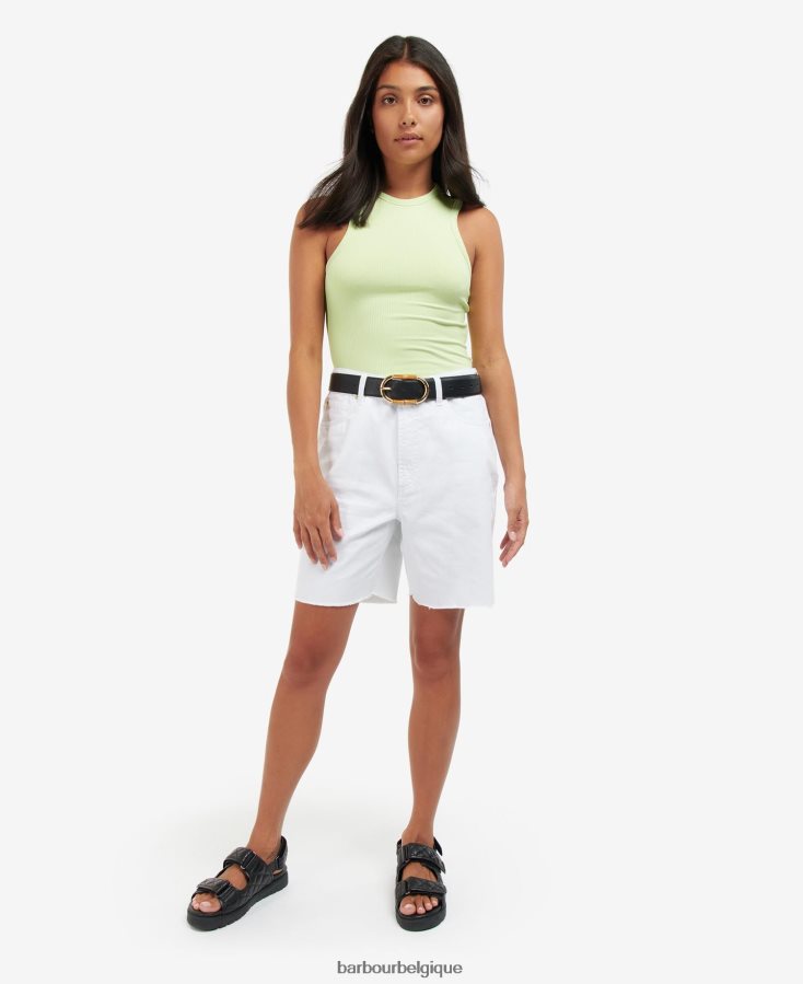vêtements Barbour short galique blanc classique femmes T2L6ZP1788