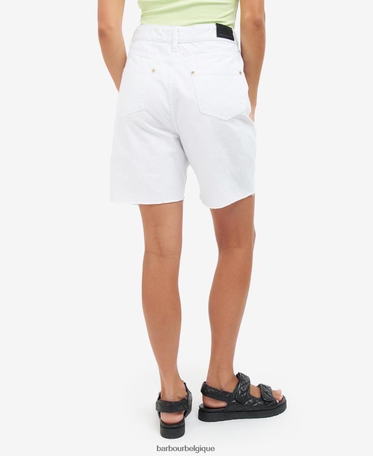 vêtements Barbour short galique blanc classique femmes T2L6ZP1788