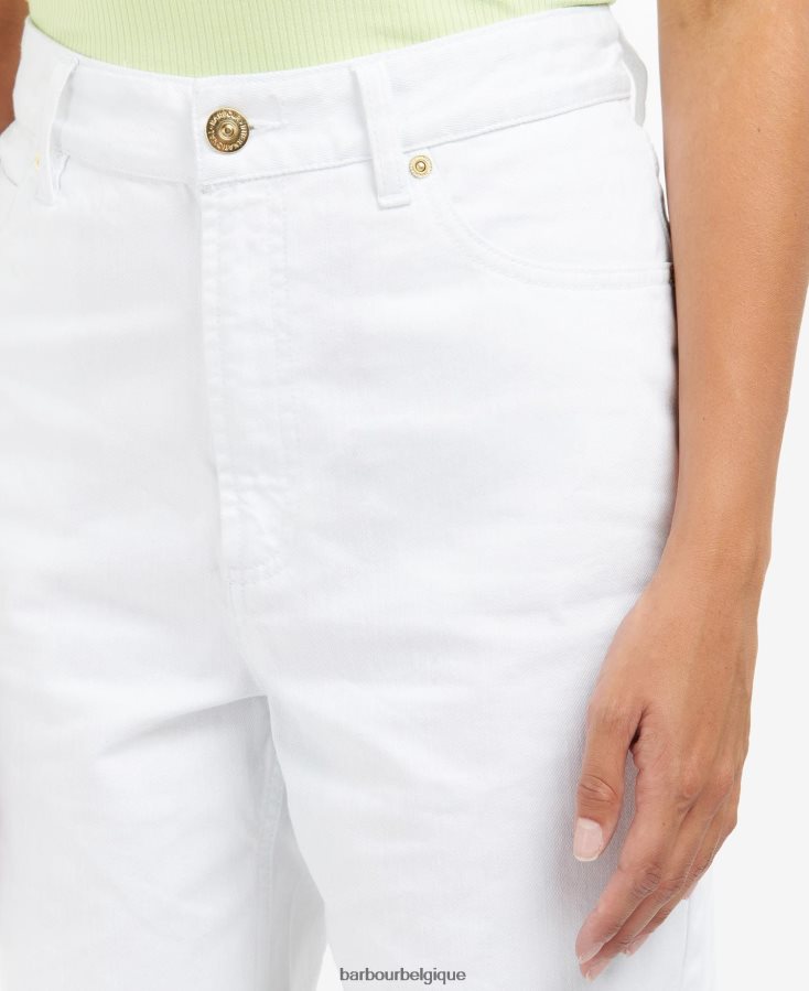 vêtements Barbour short galique blanc classique femmes T2L6ZP1788