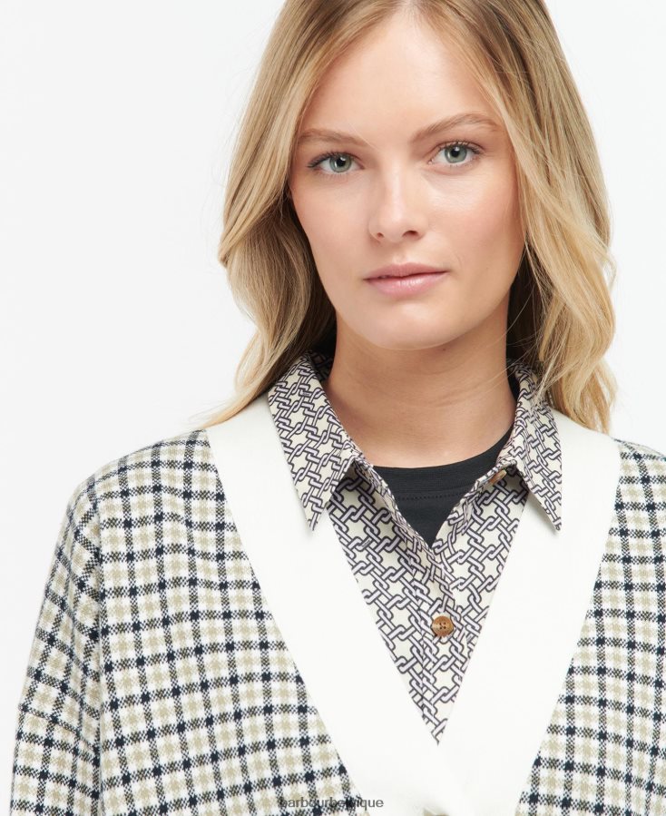 vêtements Barbour cardigan Hébrides chèque multiple femmes T2L6ZP1968