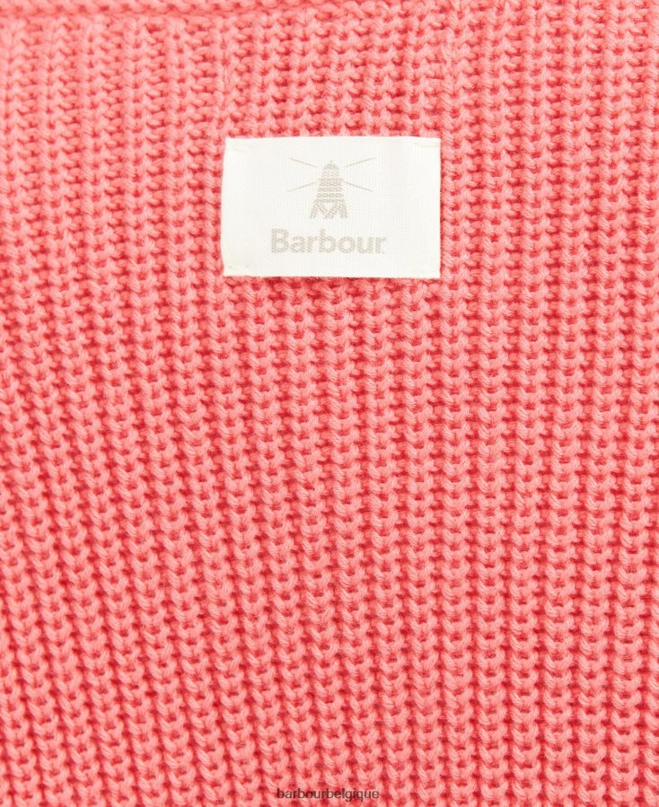 vêtements Barbour cardigan en maille poinçon rose femmes T2L6ZP1932