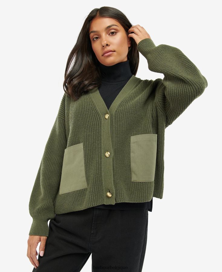 vêtements Barbour cardigan jensons vert minuit femmes T2L6ZP1945