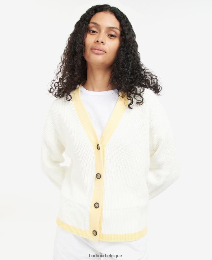 vêtements Barbour cardigan maskia écru femmes T2L6ZP1941