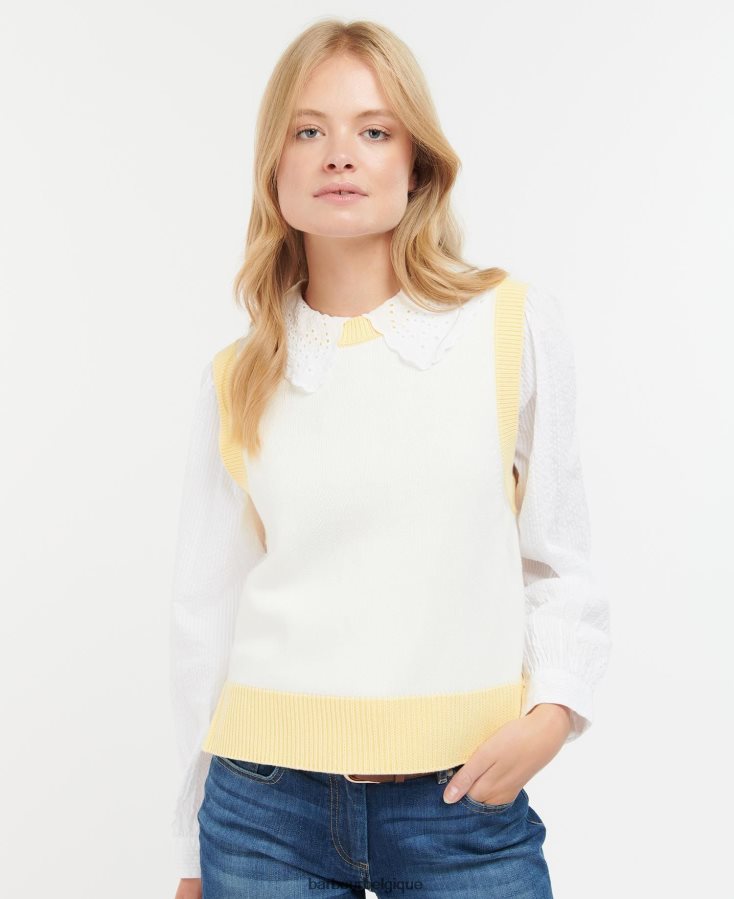 vêtements Barbour gilet en tricot dana écru femmes T2L6ZP1943