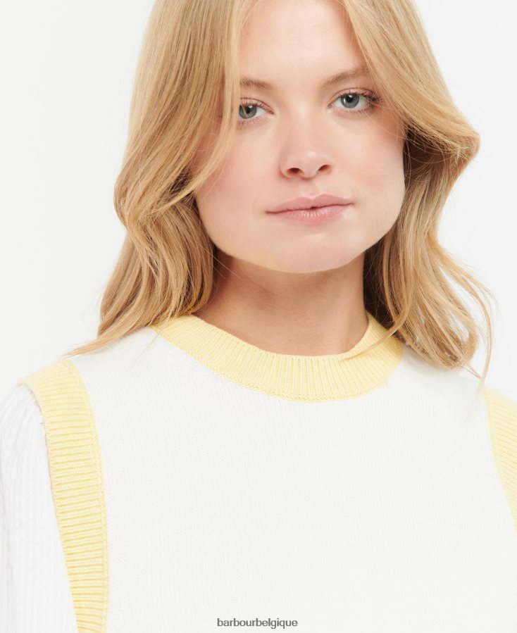 vêtements Barbour gilet en tricot dana écru femmes T2L6ZP1943