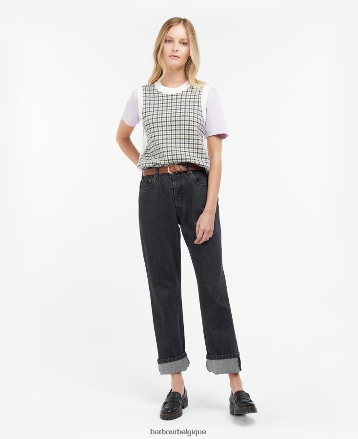 vêtements Barbour gilet en tricot dumbarton chèque multiple femmes T2L6ZP1975