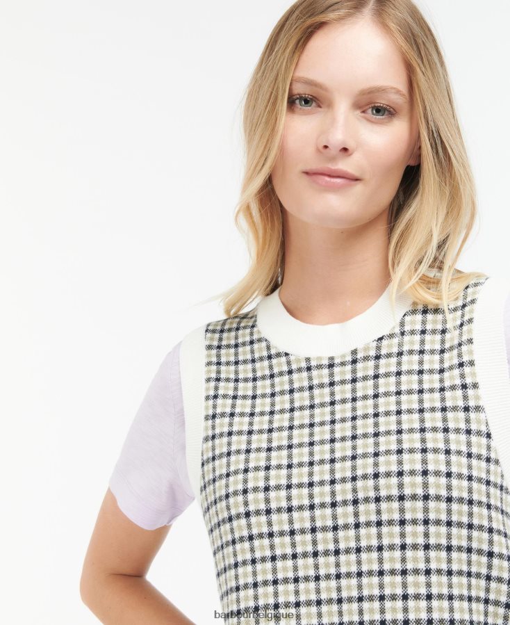 vêtements Barbour gilet en tricot dumbarton chèque multiple femmes T2L6ZP1975