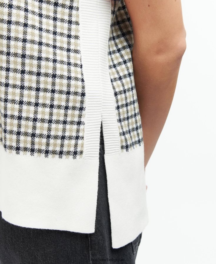 vêtements Barbour gilet en tricot dumbarton chèque multiple femmes T2L6ZP1975