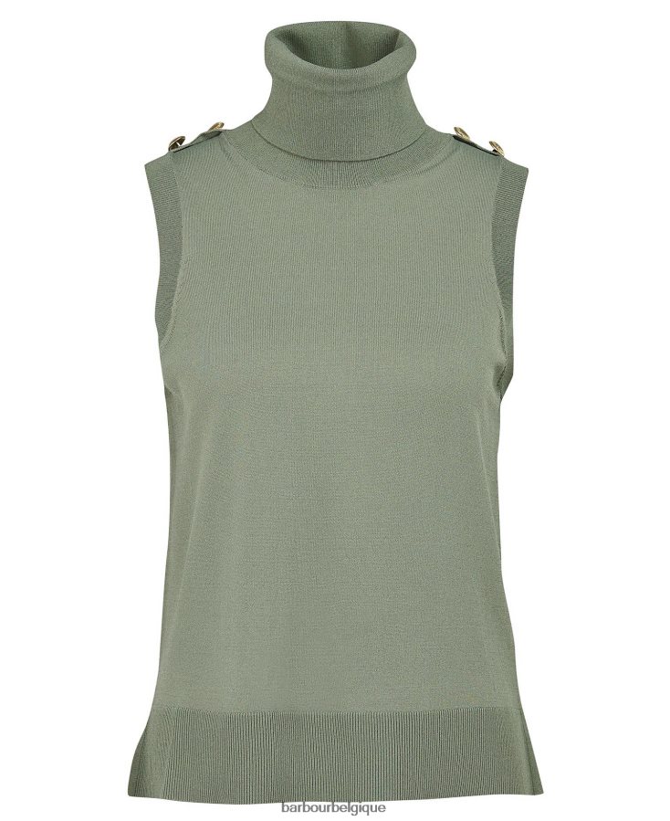 vêtements Barbour gilet pull rosbern vert minuit femmes T2L6ZP1971