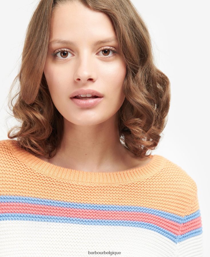 vêtements Barbour petit pull hampton blanc cassé femmes T2L6ZP1929