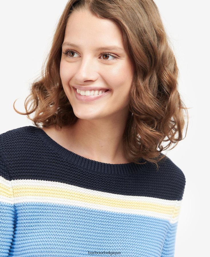 vêtements Barbour petit pull hampton marine classique femmes T2L6ZP1963