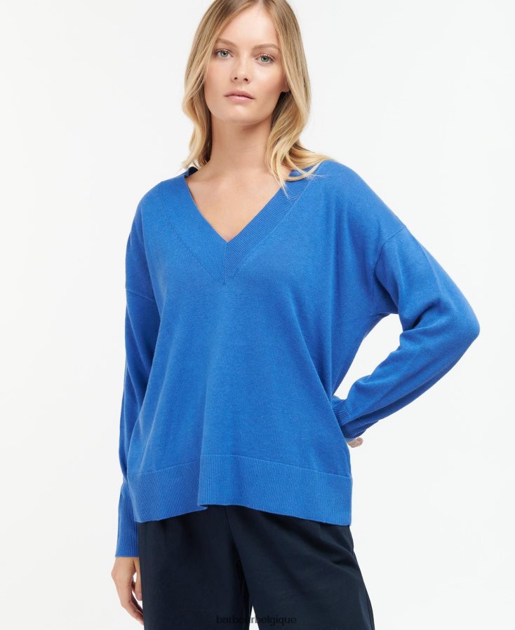 vêtements Barbour porte de bain en tricot jacinthe des bois femmes T2L6ZP1935