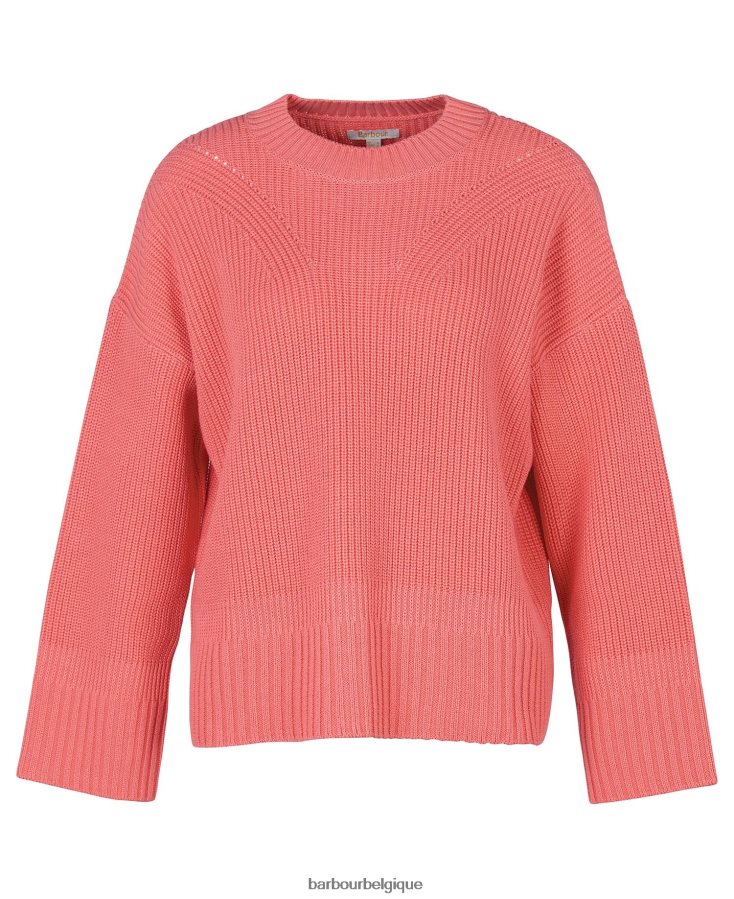 vêtements Barbour pull coraline en maille poinçon rose femmes T2L6ZP1966
