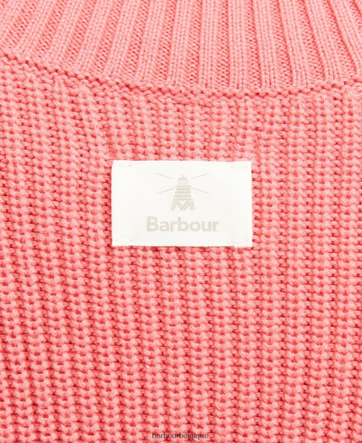 vêtements Barbour pull coraline en maille poinçon rose femmes T2L6ZP1966