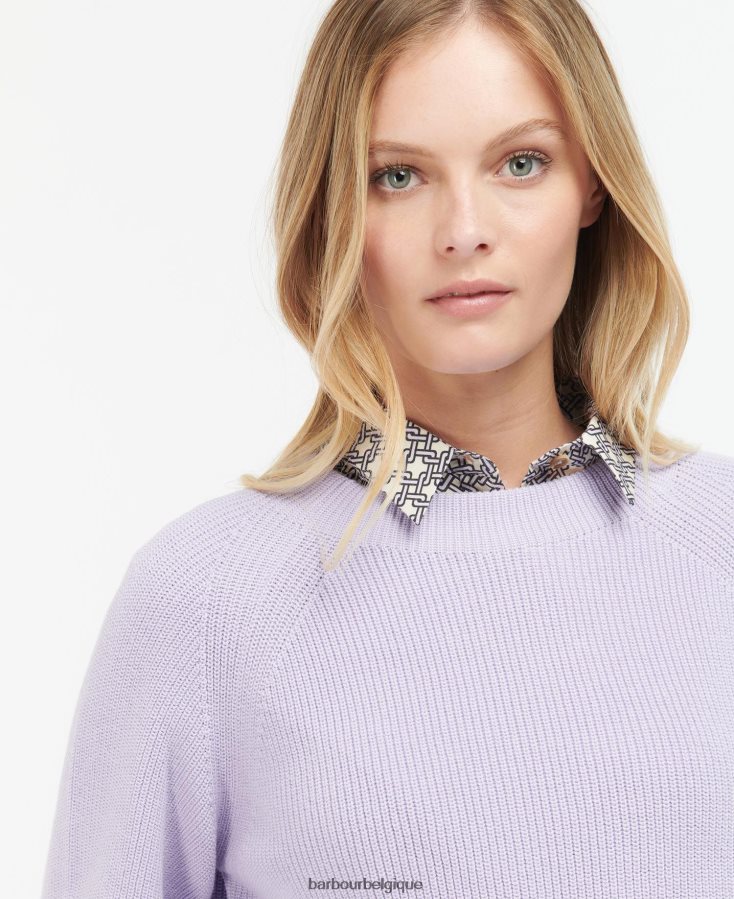 vêtements Barbour pull en maille barrhead iris femmes T2L6ZP1949
