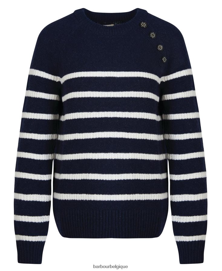 vêtements Barbour pull en maille belmount marine femmes T2L6ZP1973